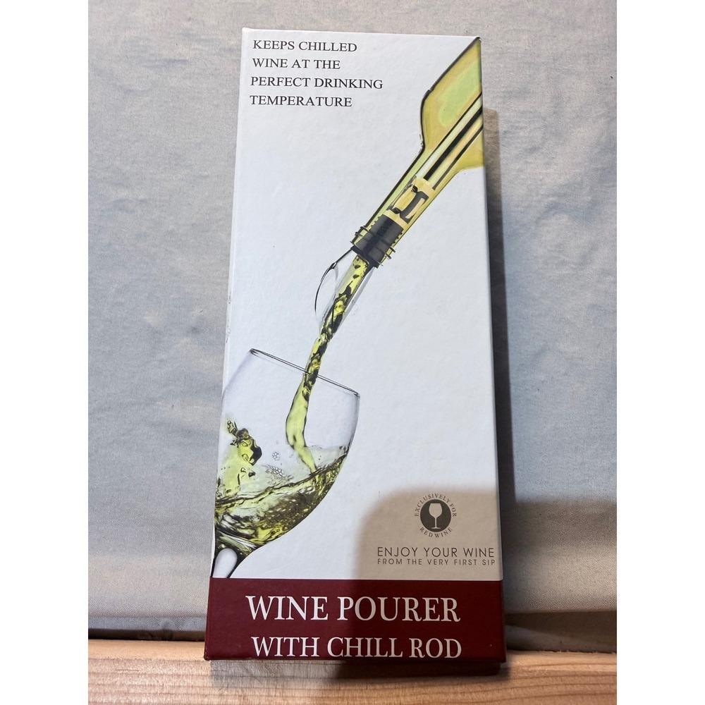 Wine Pourer with Stainless Steel Chill Rod Cooling Aerator Set CYZ001-WC New - Picture 2 of 4